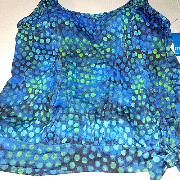 ☆NWT☆MAXINE OF HOLLYWOOD☆Plus Size 20W Beautiful & Slimming Blouson Tankini Top☆ - Picture 7 of 16